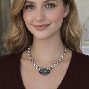 Tiffany & Co. Return To Tiffany Oval Tag Chunky Rolo Link Necklace 925 Sterling